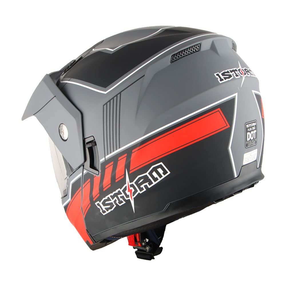 Motorcycle Modular Flip up Full Face Helmet Dual Visor M44387