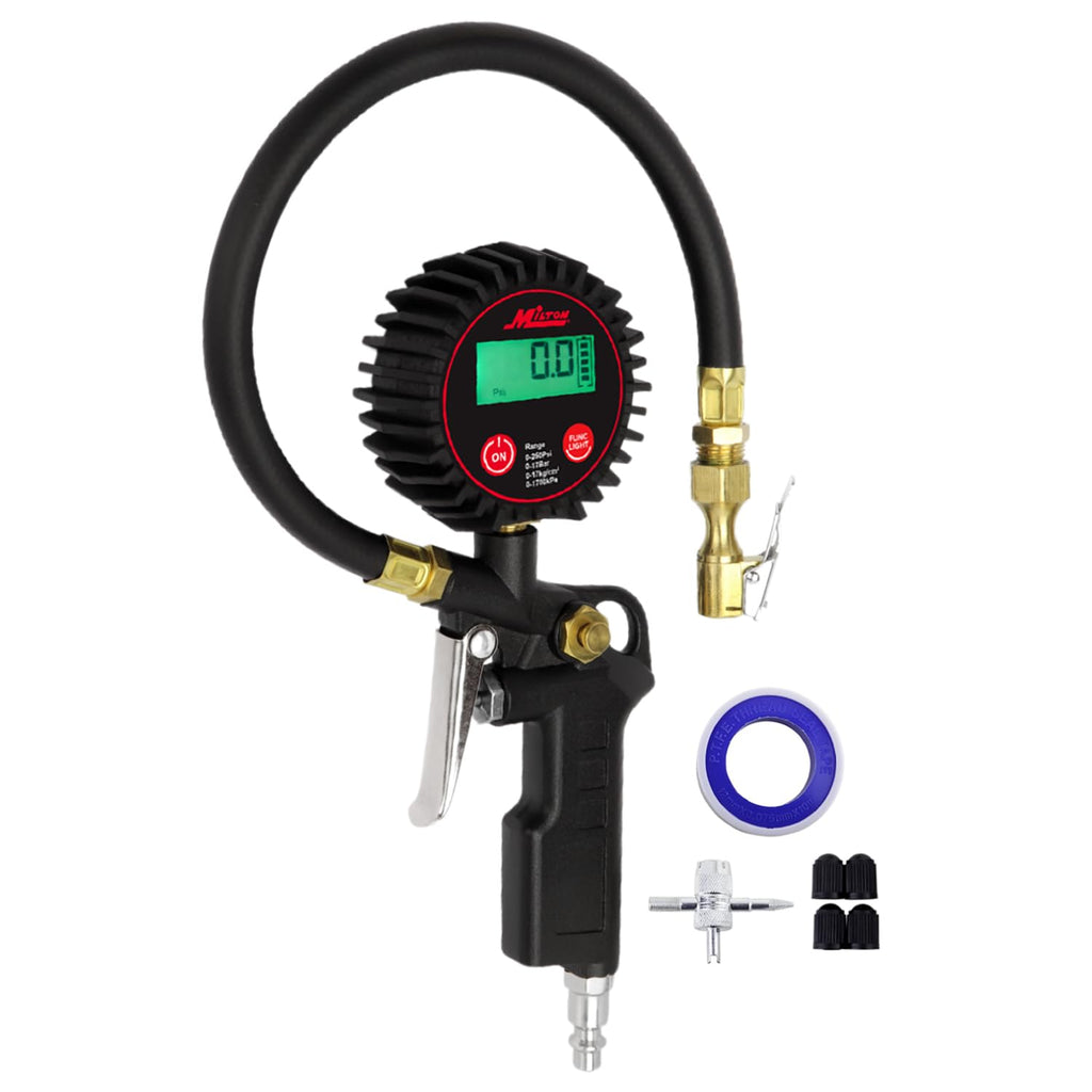 Digital Tire Inflator with Pressure Gauge and 14” Rubber Air Hose H851195