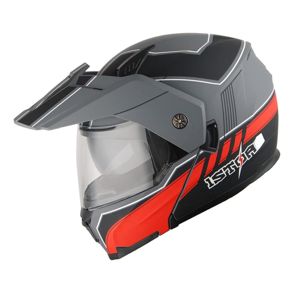 Motorcycle Modular Flip up Full Face Helmet Dual Visor M44387