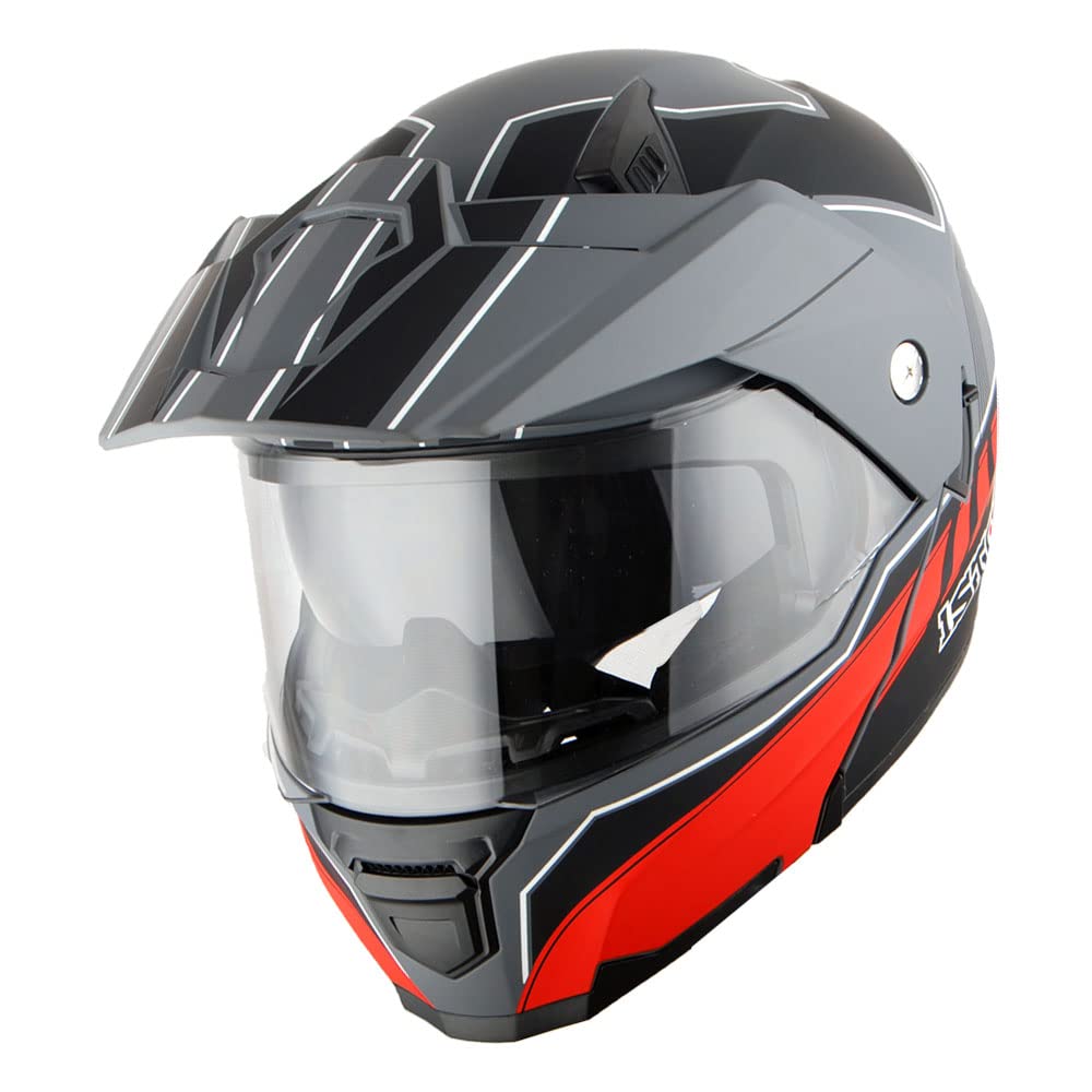 Motorcycle Modular Flip up Full Face Helmet Dual Visor M44387