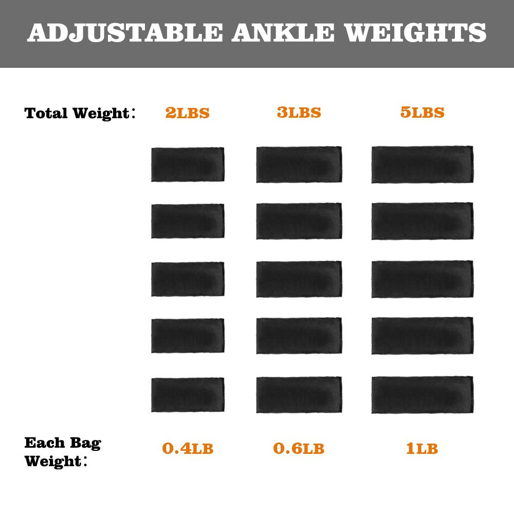1 Pair Adjustable Ankle Weights Set X335194