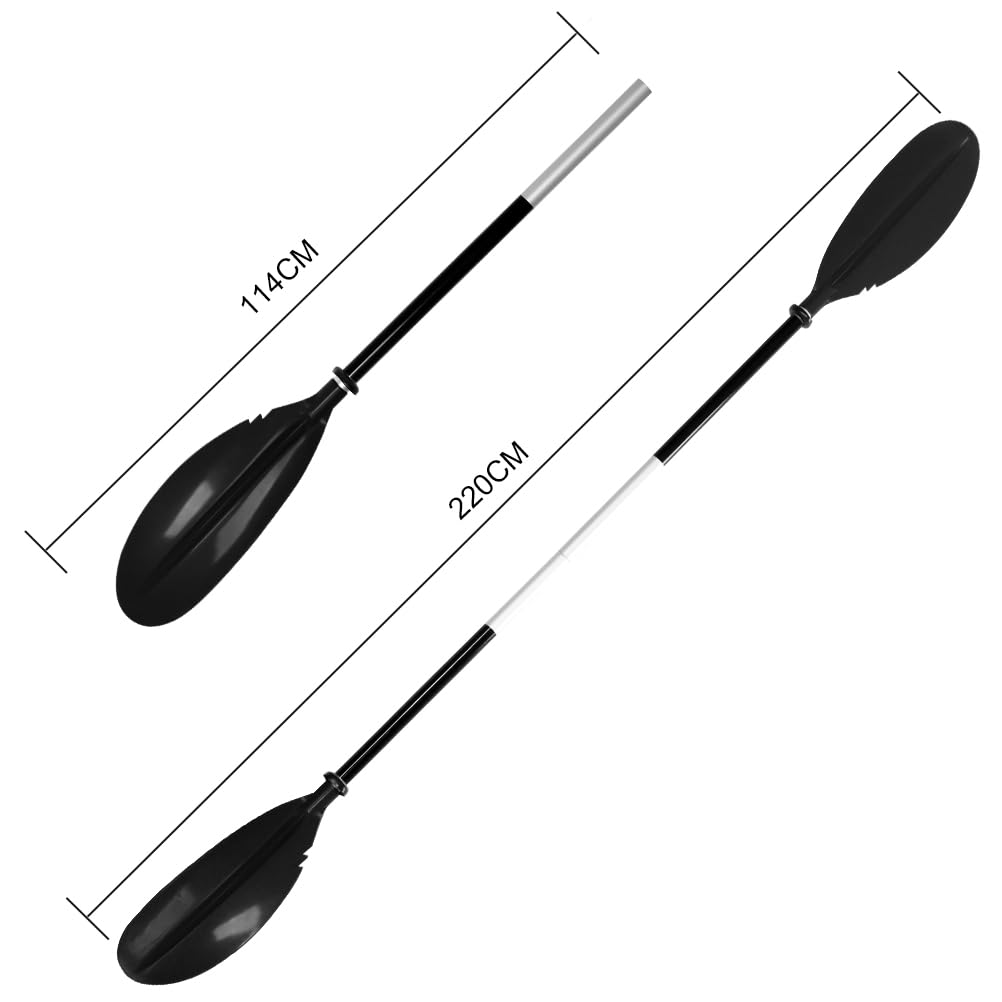 Adjustable 2 Pieces Aluminum Alloy Glass Fiber Kayak Paddle R7608