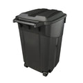 Black 45 Gallon Wheeled Heavy Duty Plastic Trash Can with Lid Z91782