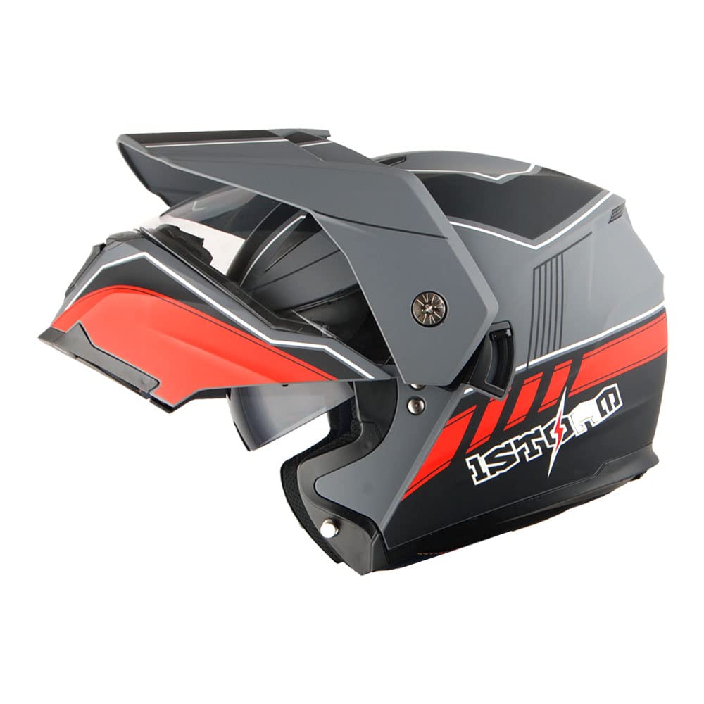 Motorcycle Modular Flip up Full Face Helmet Dual Visor M44387