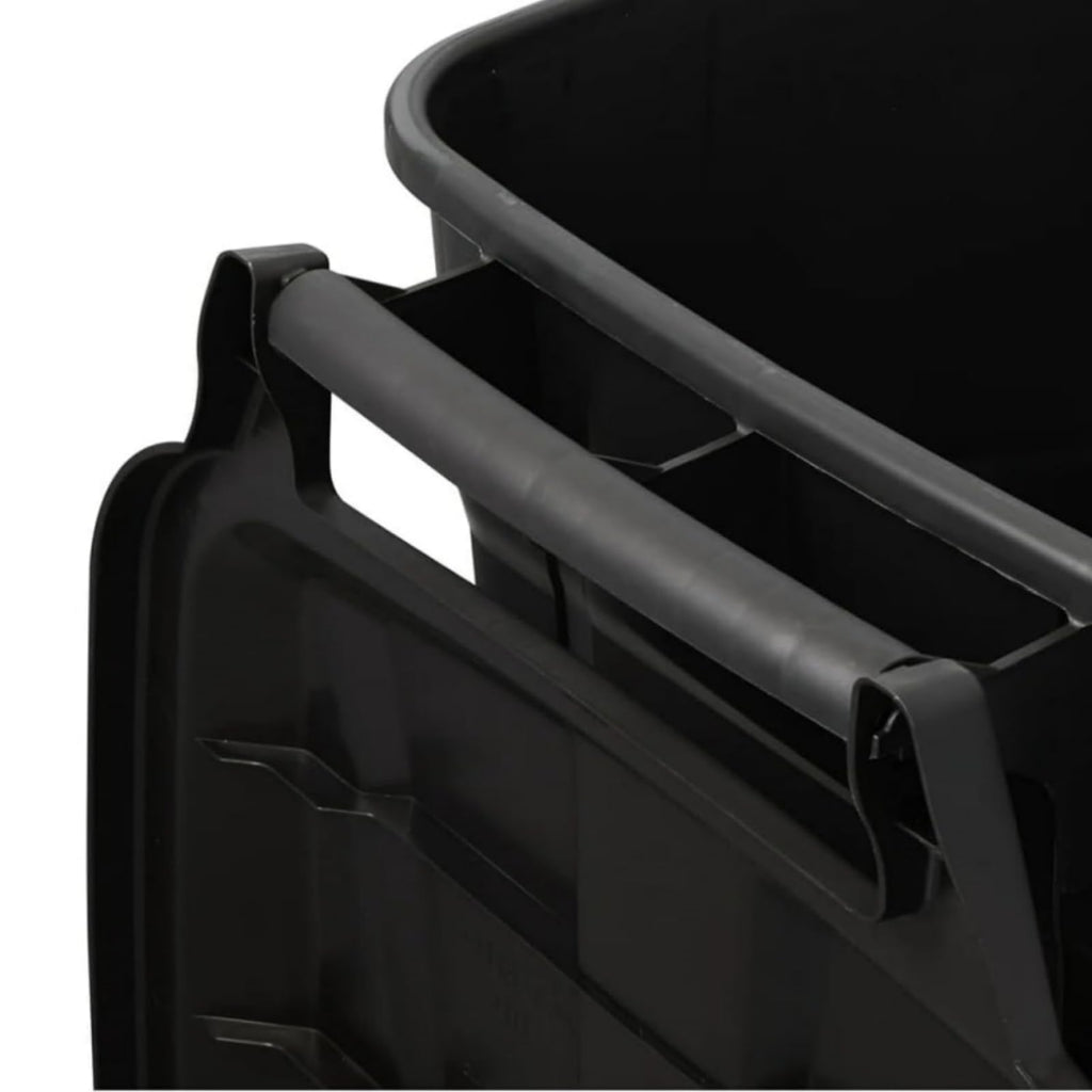 Black 45 Gallon Wheeled Heavy Duty Plastic Trash Can with Lid Z91782