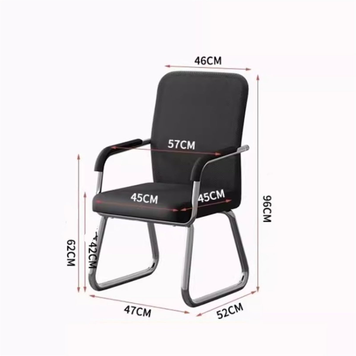 Breathable Mesh Office Chair with Armrests and Chrome Plated Metal Frame X180992
