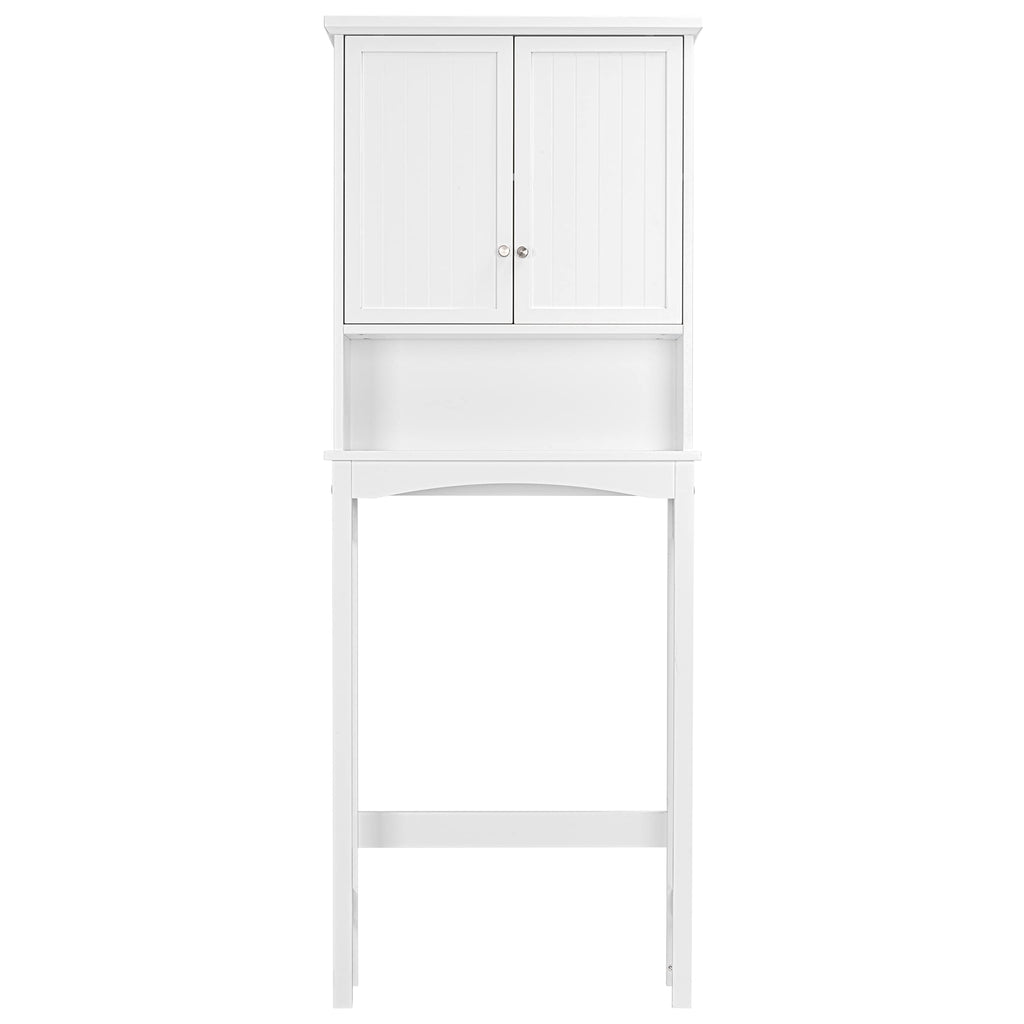 Over the Toilet Storage Cabinet with Doors, Adjustable Shelf, White Q7098