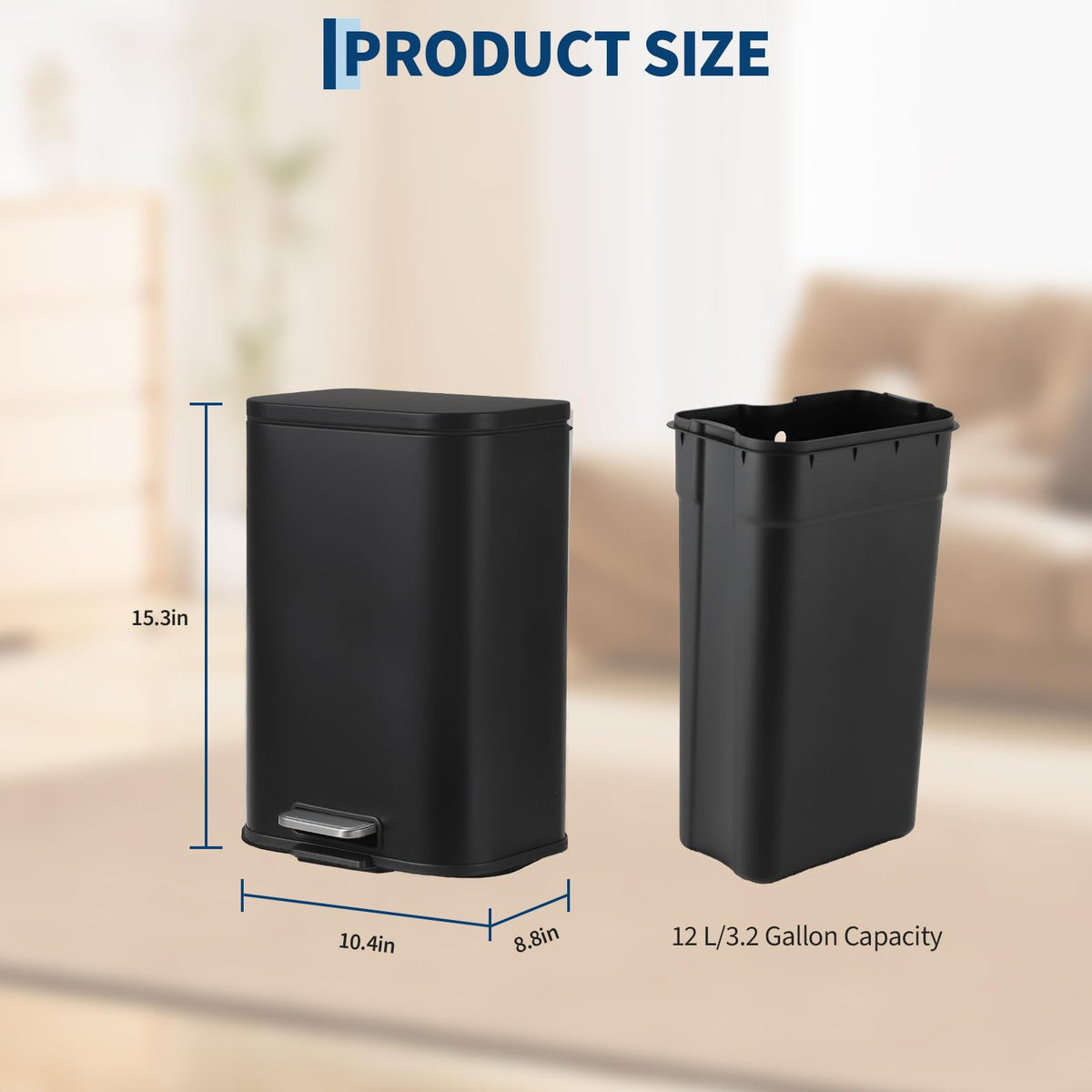 8 gal Stainless Steel Step Trash Can D30759