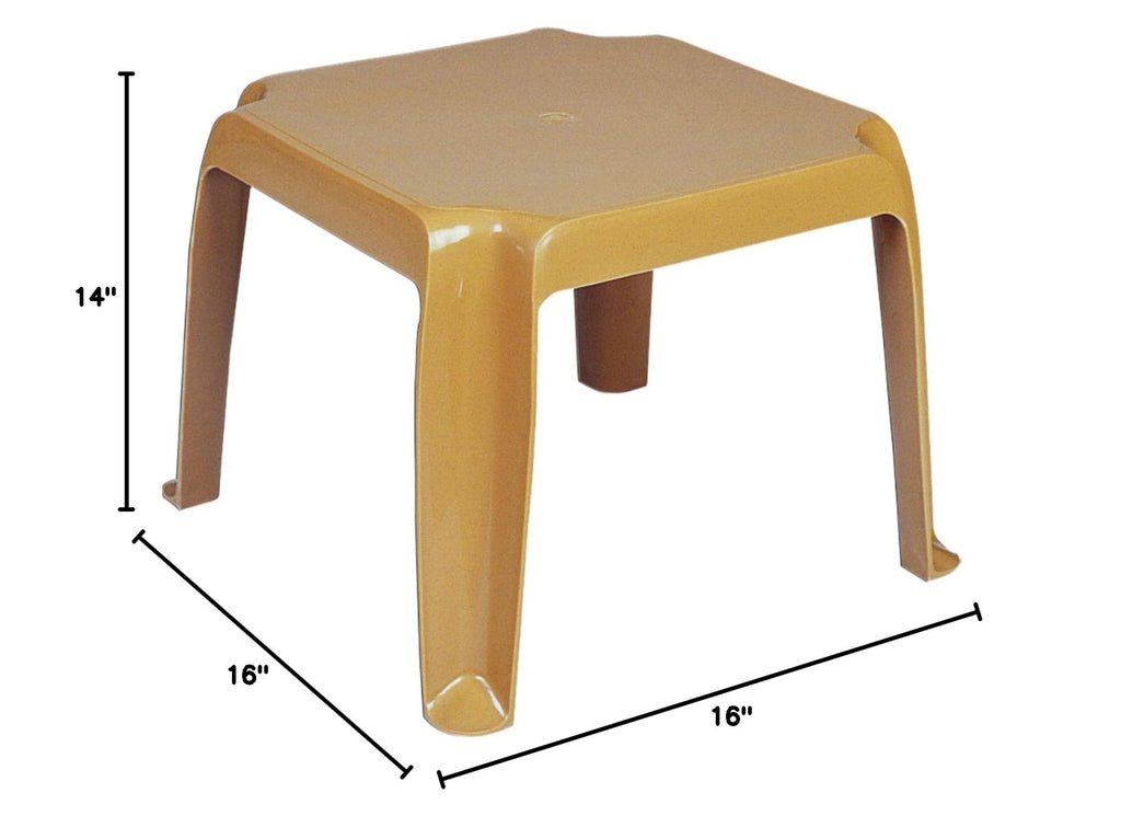Teak Brown Resin Side Table Set of 2 M2103