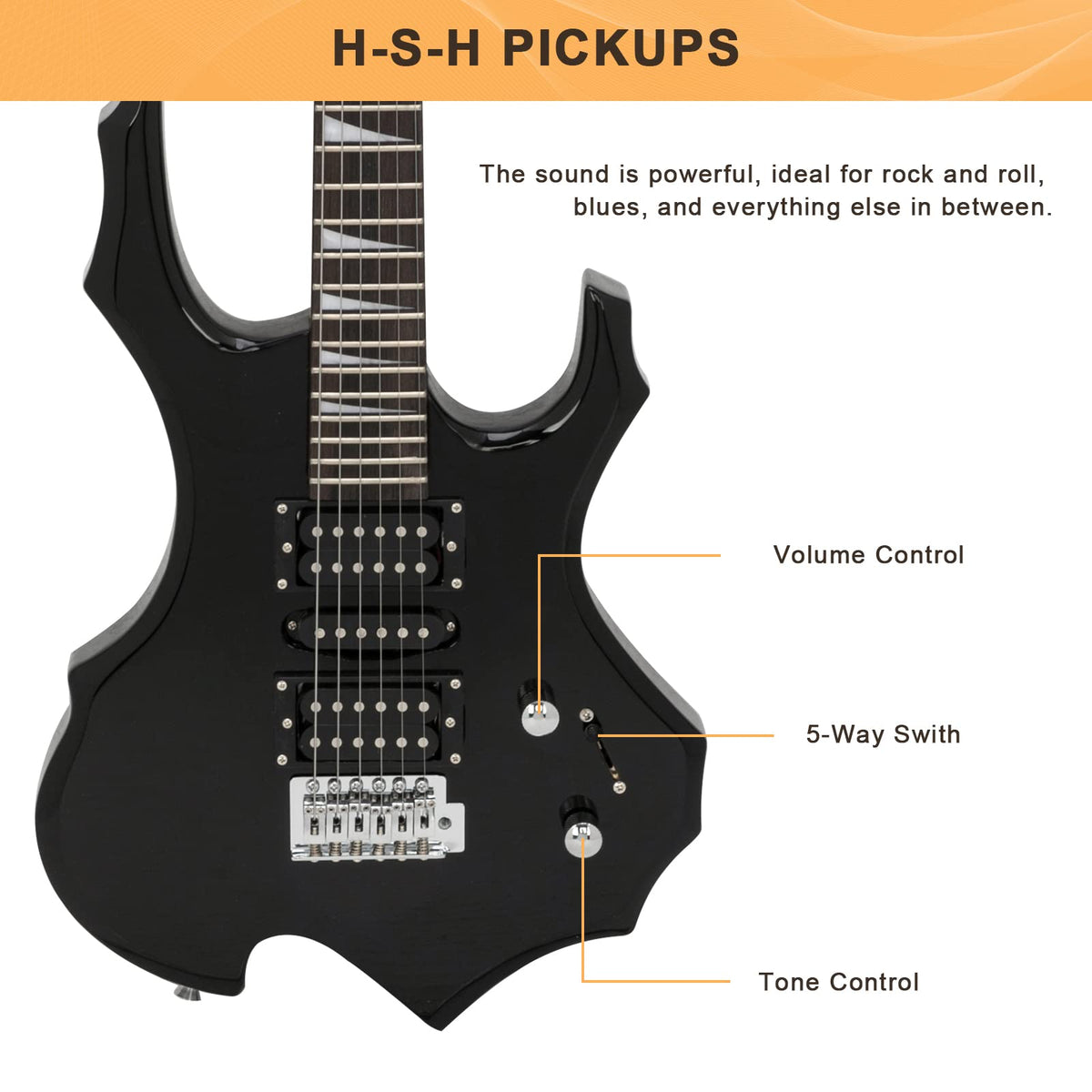 Black Electric Guitar with Accessories Pack G601532
