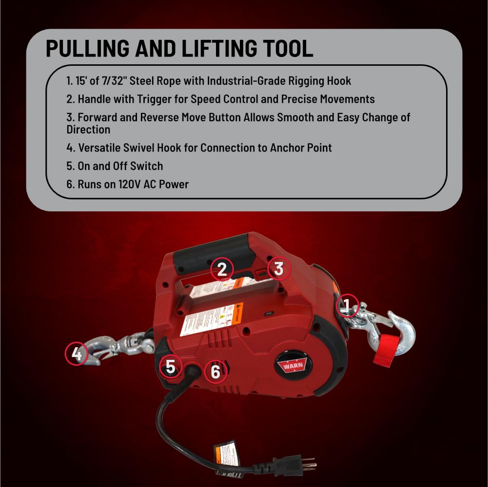 120V AC Electric Winch with 1/2 Ton Capacity T488959