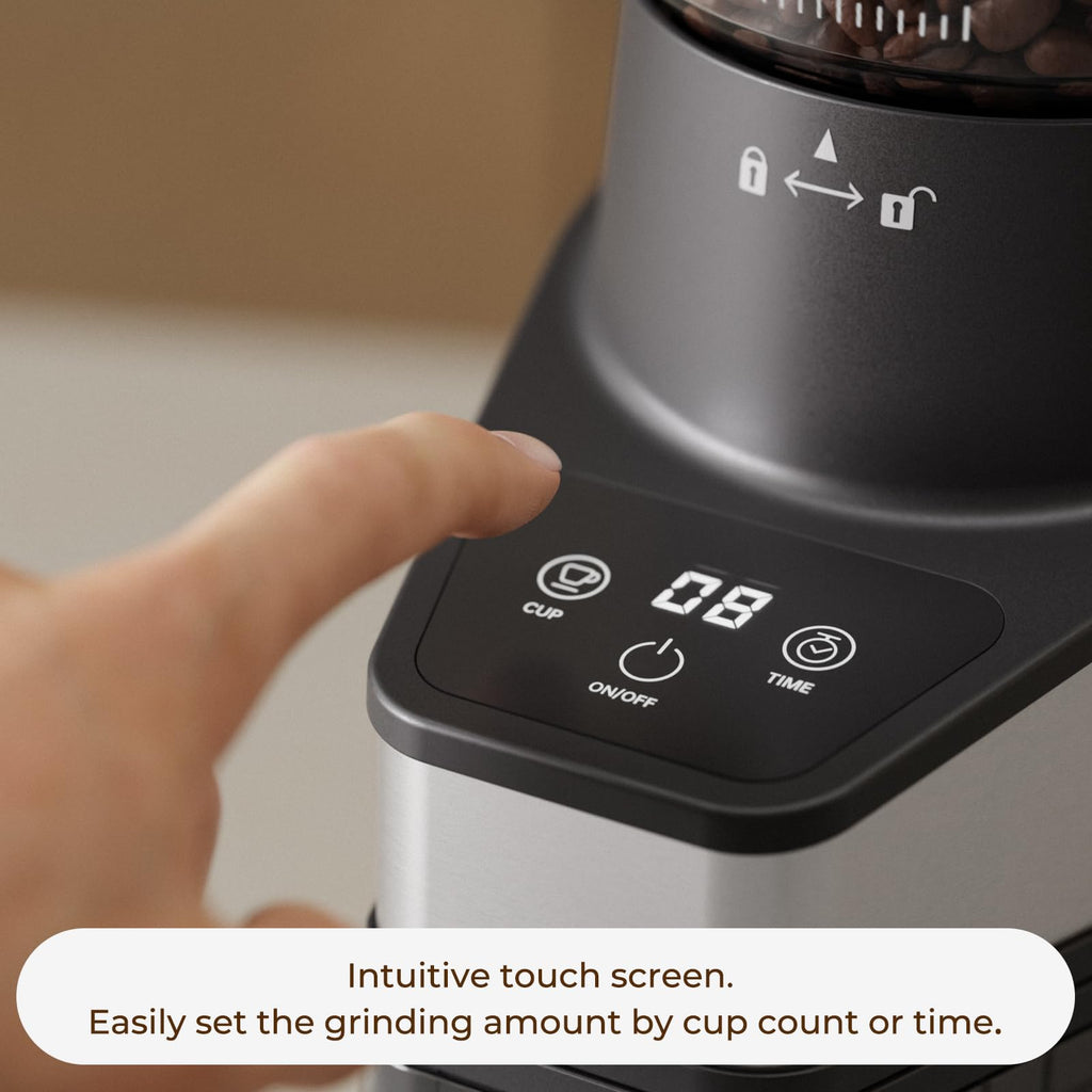 Conical Burr Coffee Grinder, 60 Settings, Black D771