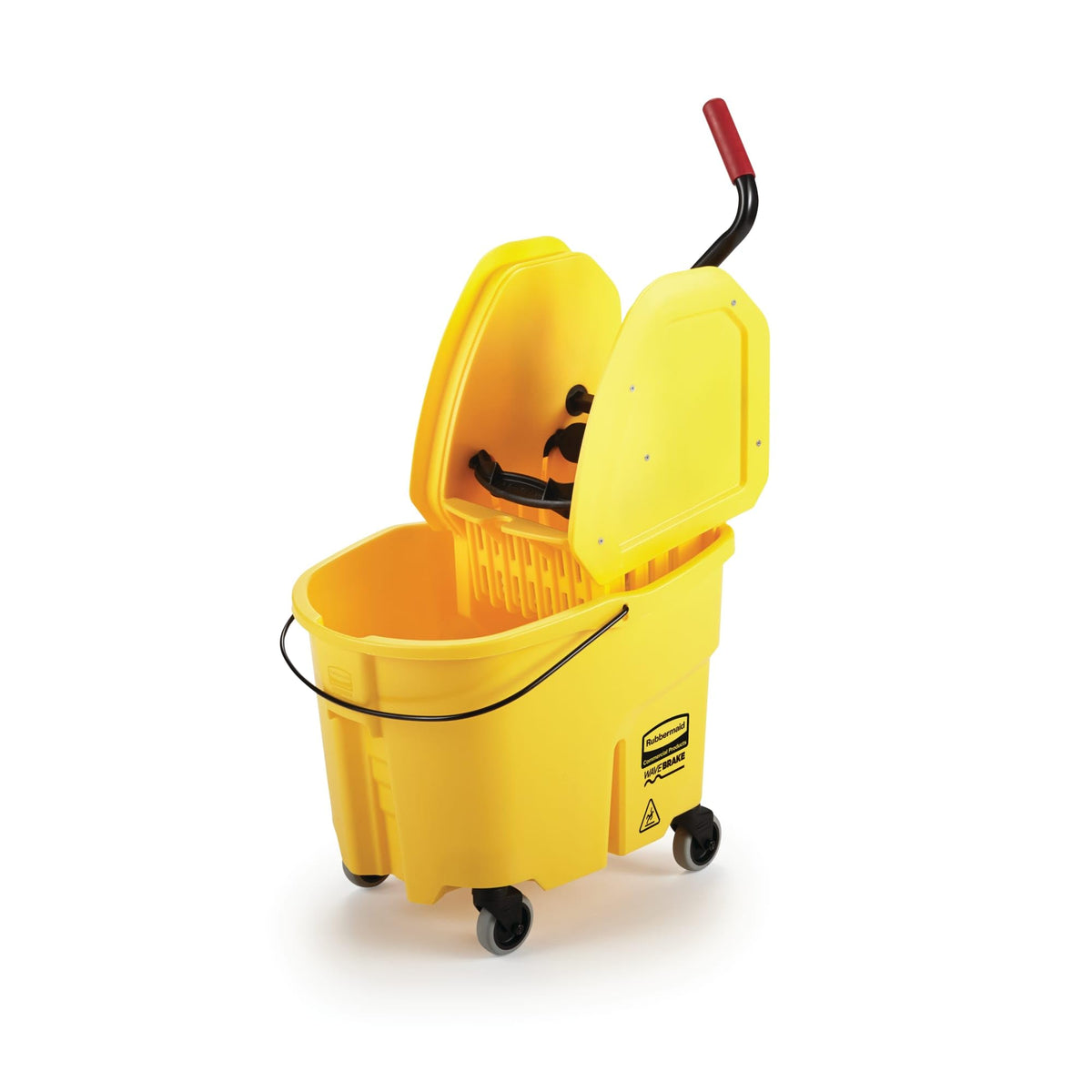 Yellow 35 QT Mop Bucket and Wringer Combo on Wheels E76139