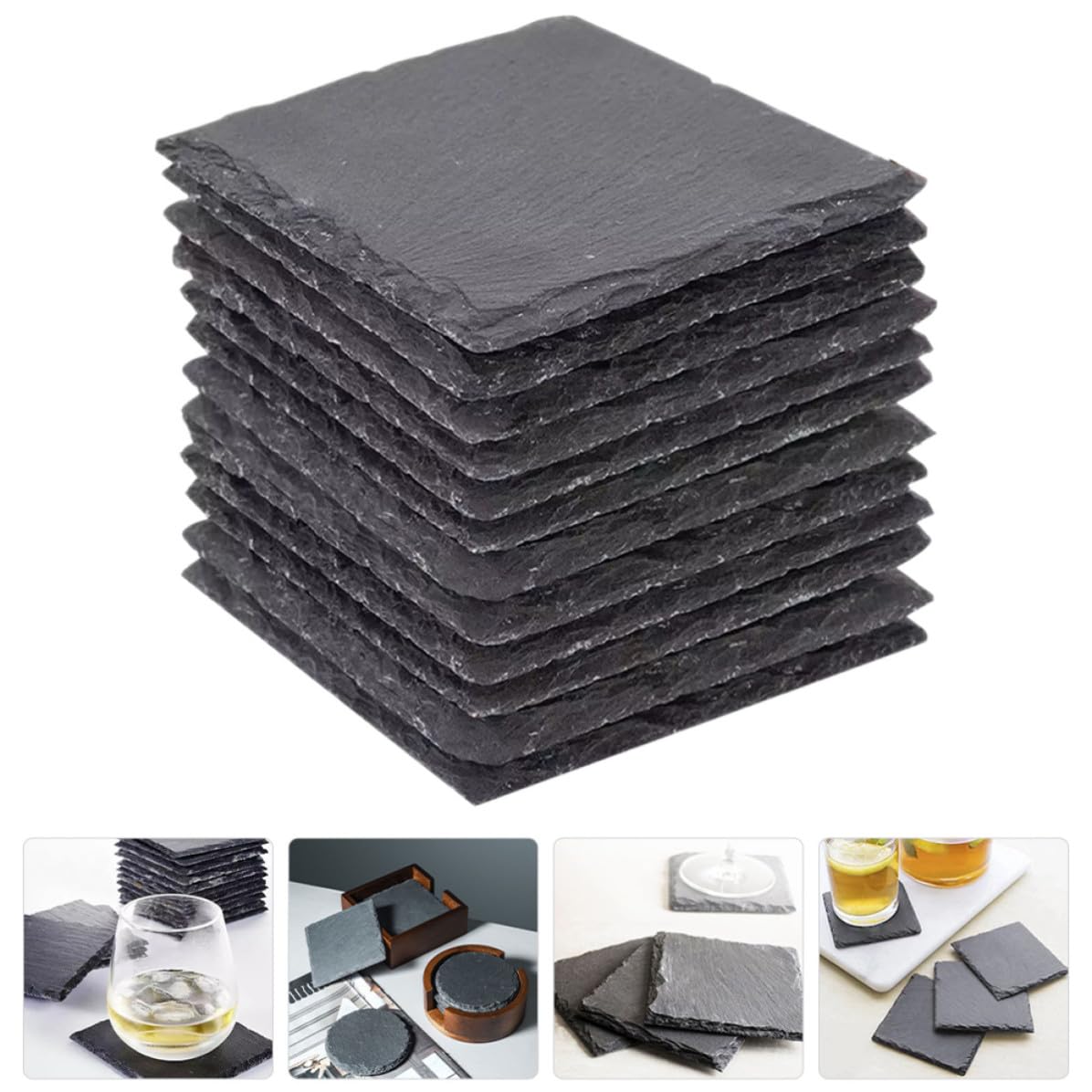 Natural Stone Coasters Set 12pcs V955213