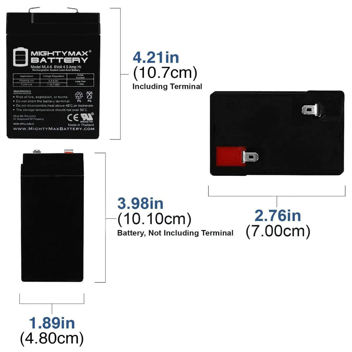 6V 4.5AH Replacement Battery 4 Pack W6265