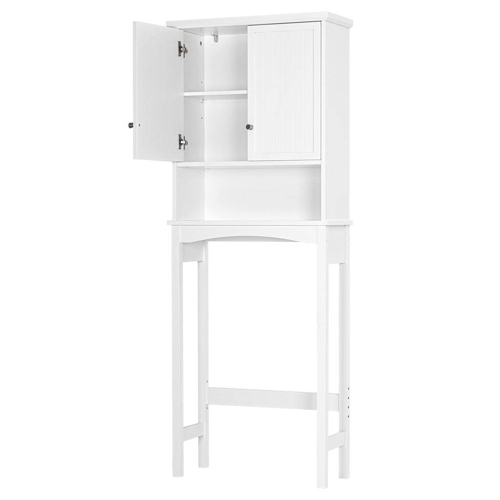 Over the Toilet Storage Cabinet with Doors, Adjustable Shelf, White Q7098