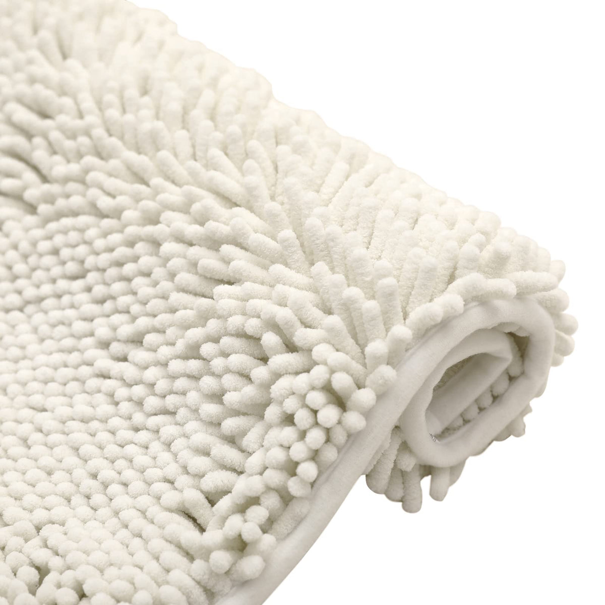 Non-Slip Microfiber Bath Rug Machine Washable Ivory 15 x 23 Inches O989940
