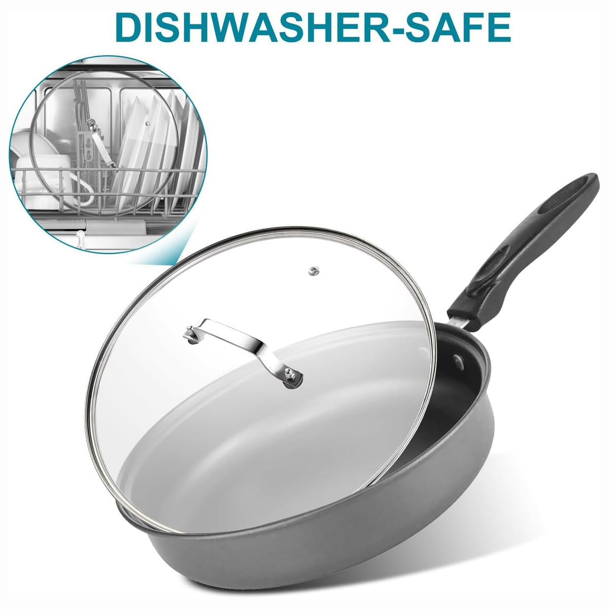 10 Inch Glass Lid for Cast Iron Skillet, Frying Pan, Skillet - Dishwasher Safe D254