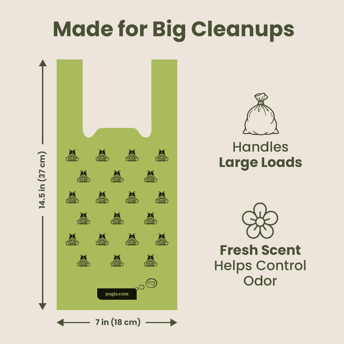 Large Dog Poop Bags with Handles, Fresh Scent, Extra Thick, 300 Bags V743