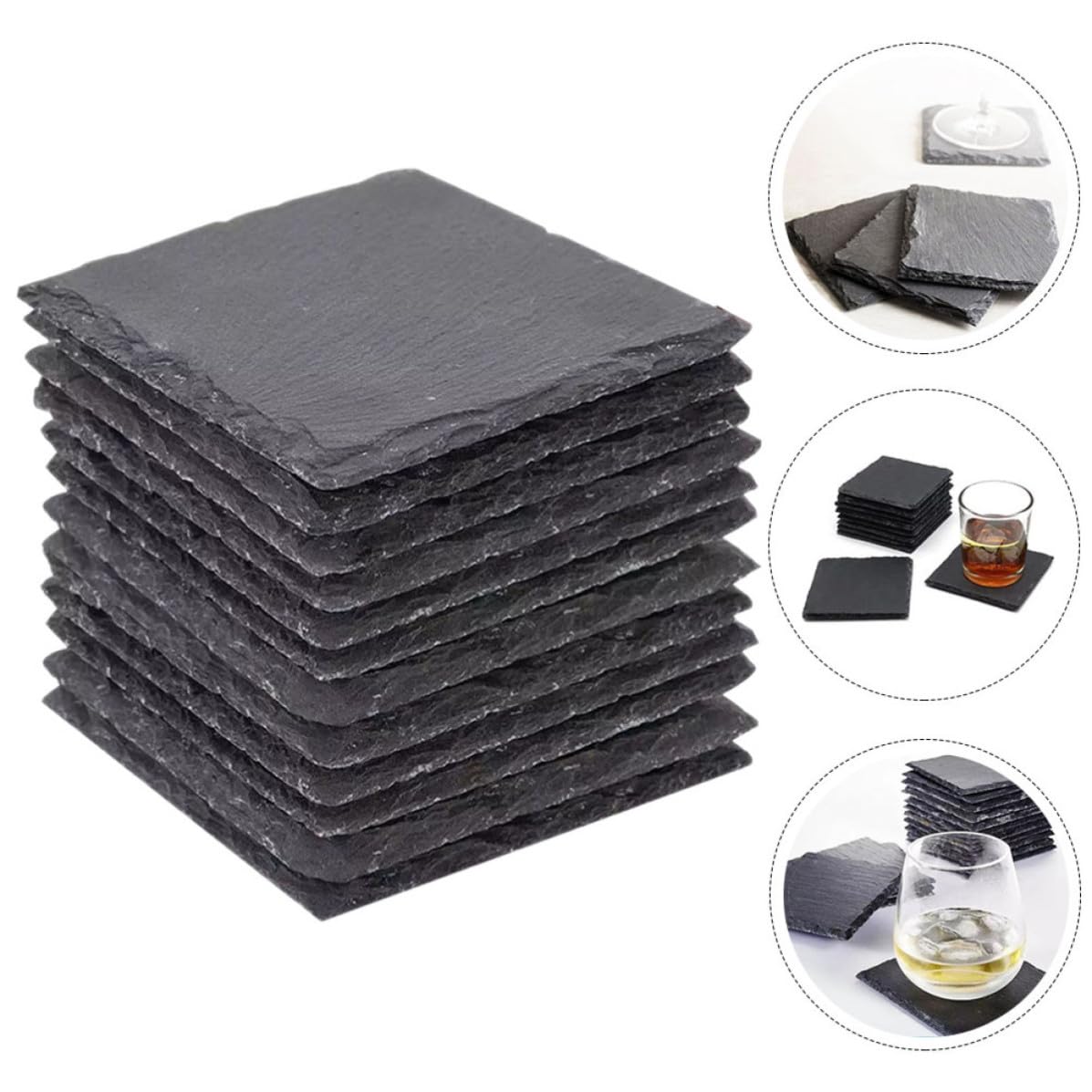 Natural Stone Coasters Set 12pcs V955213