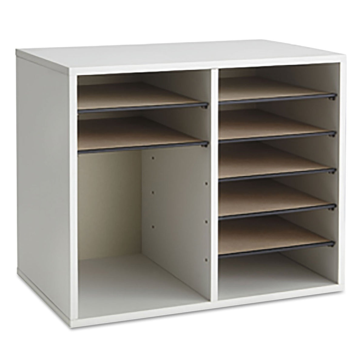12 Compartment Wood Literature Organizer H60576