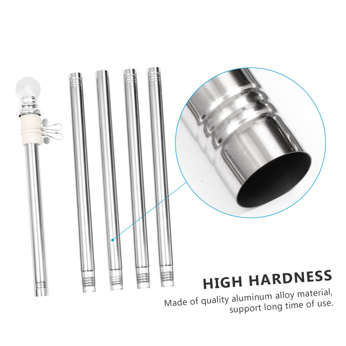 Stainless Steel 6 Foot Adjustable Wall Mount Flagpole Kit X9542