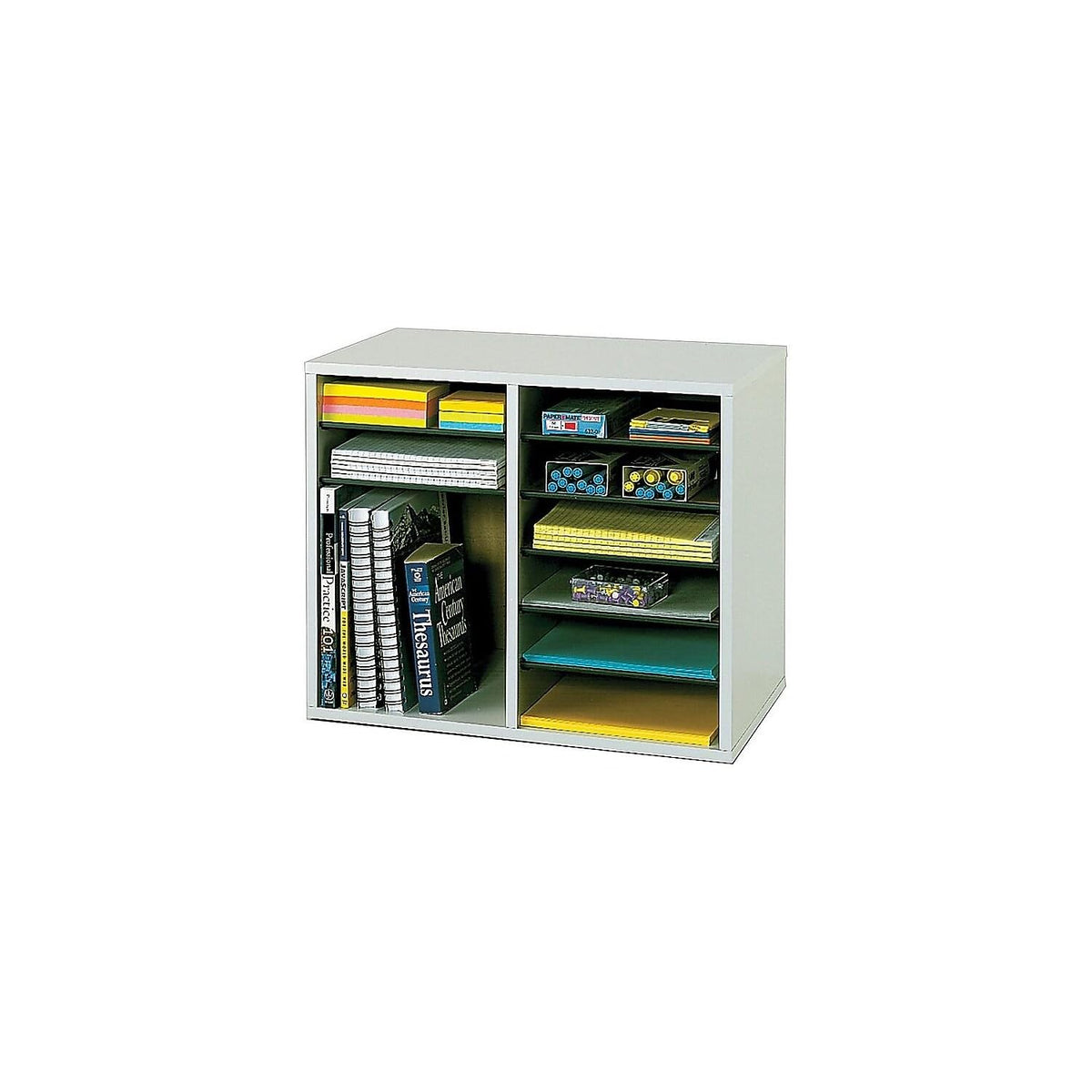 12 Compartment Wood Literature Organizer H60576