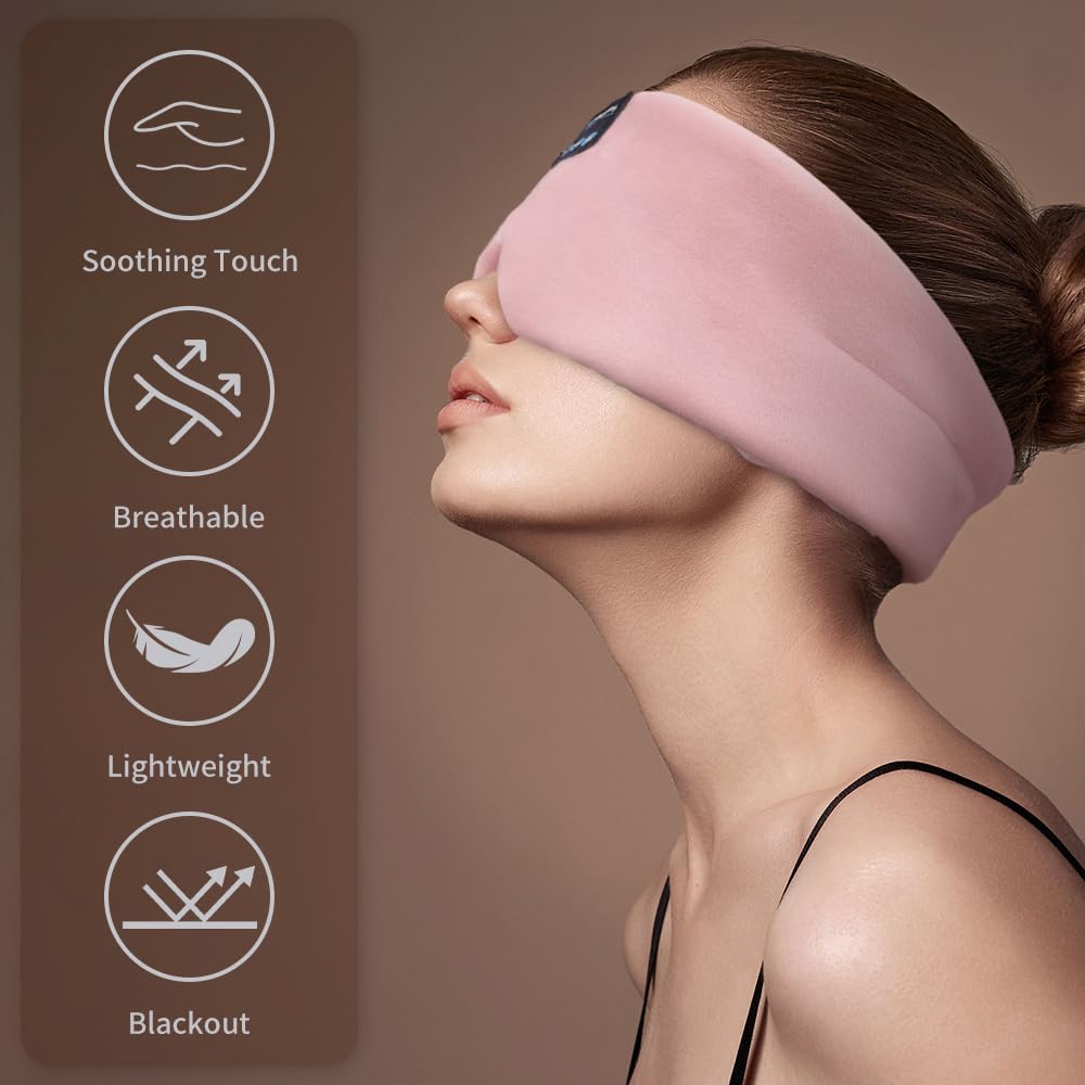Silk Bluetooth Sleep Mask Headband Earphones F4493