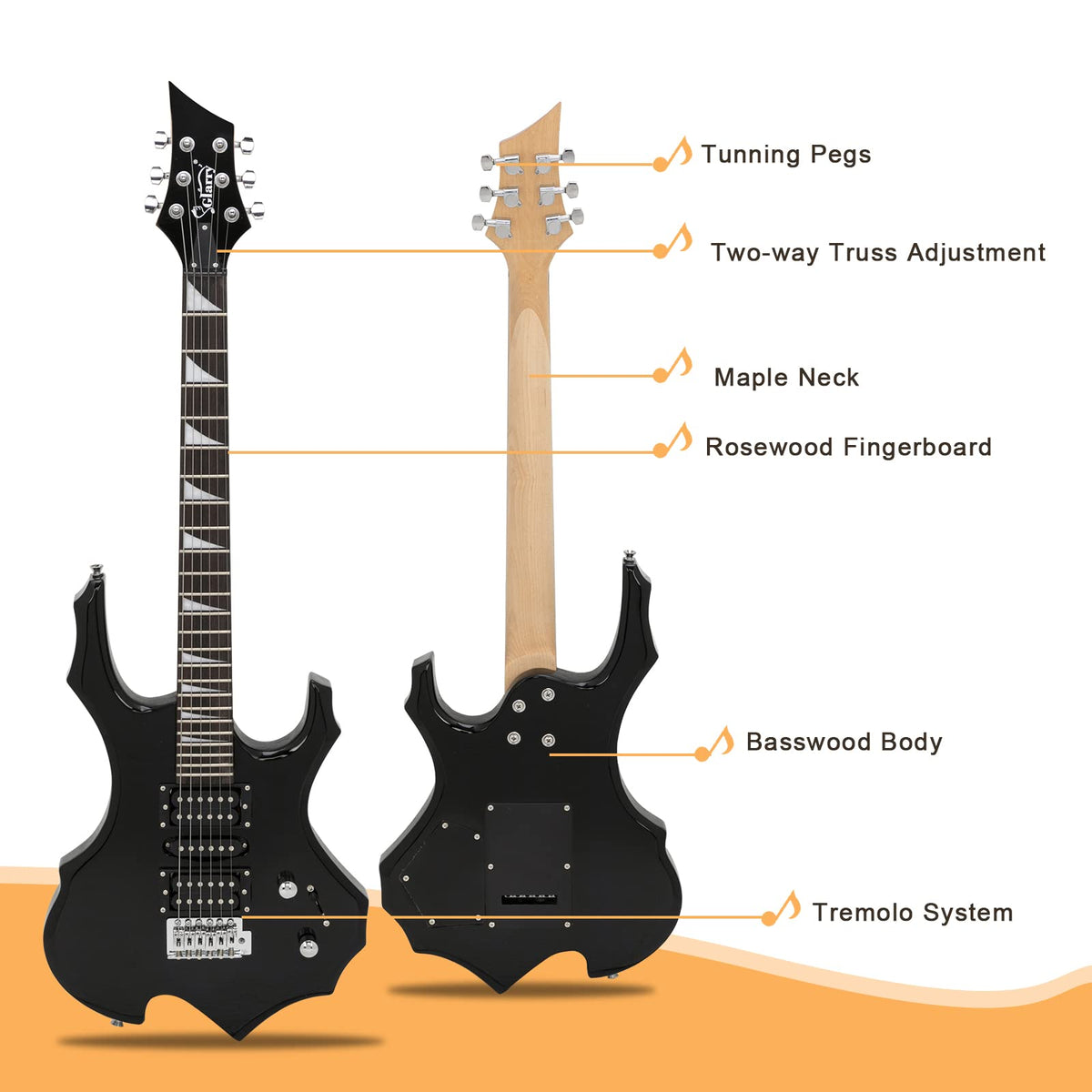 Black Electric Guitar with Accessories Pack G601532