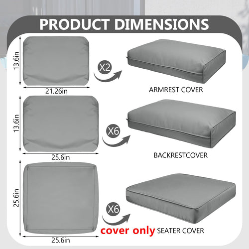 14 Piece Outdoor Waterproof Cushion Covers with Zipper A33725