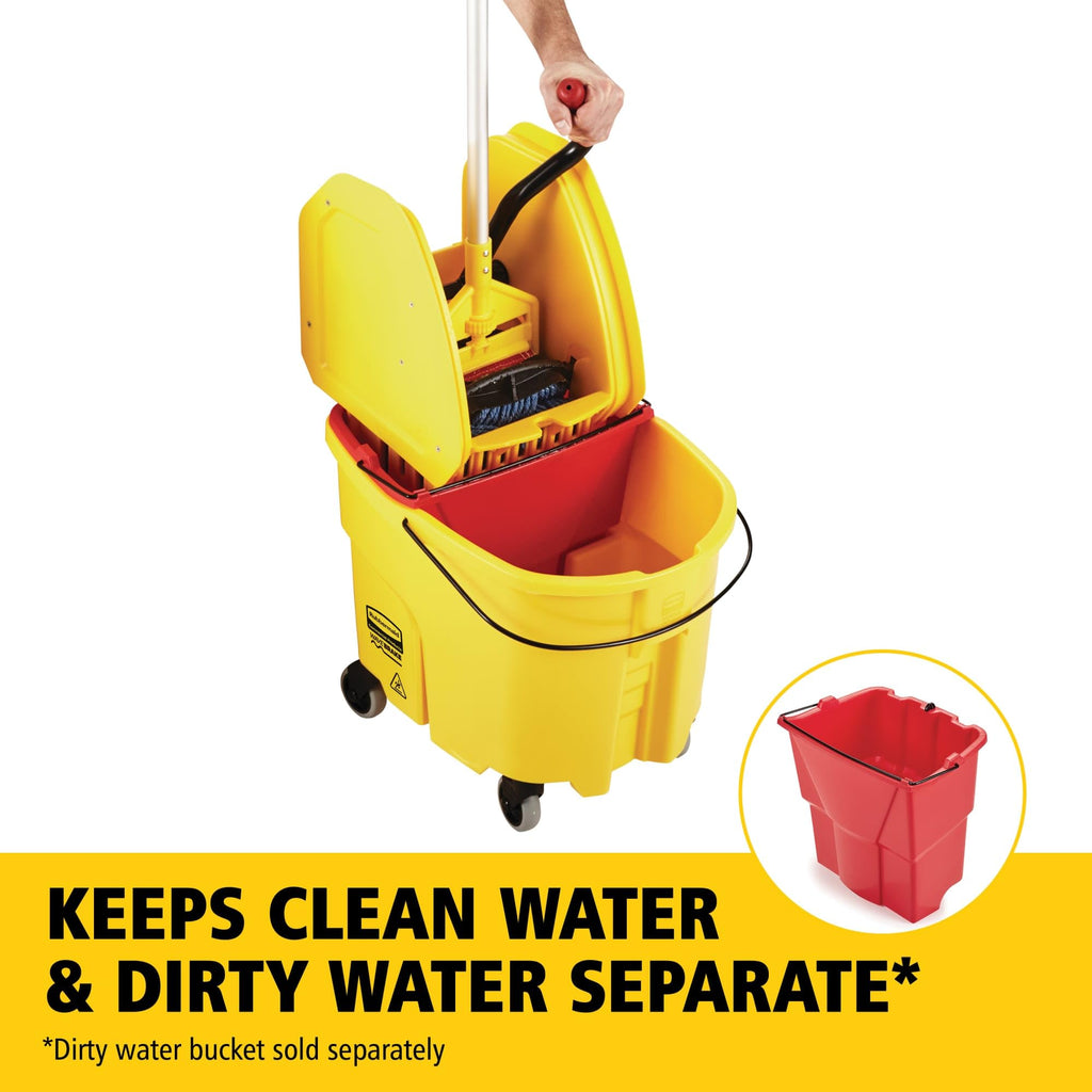 Yellow 35 QT Mop Bucket and Wringer Combo on Wheels E76139