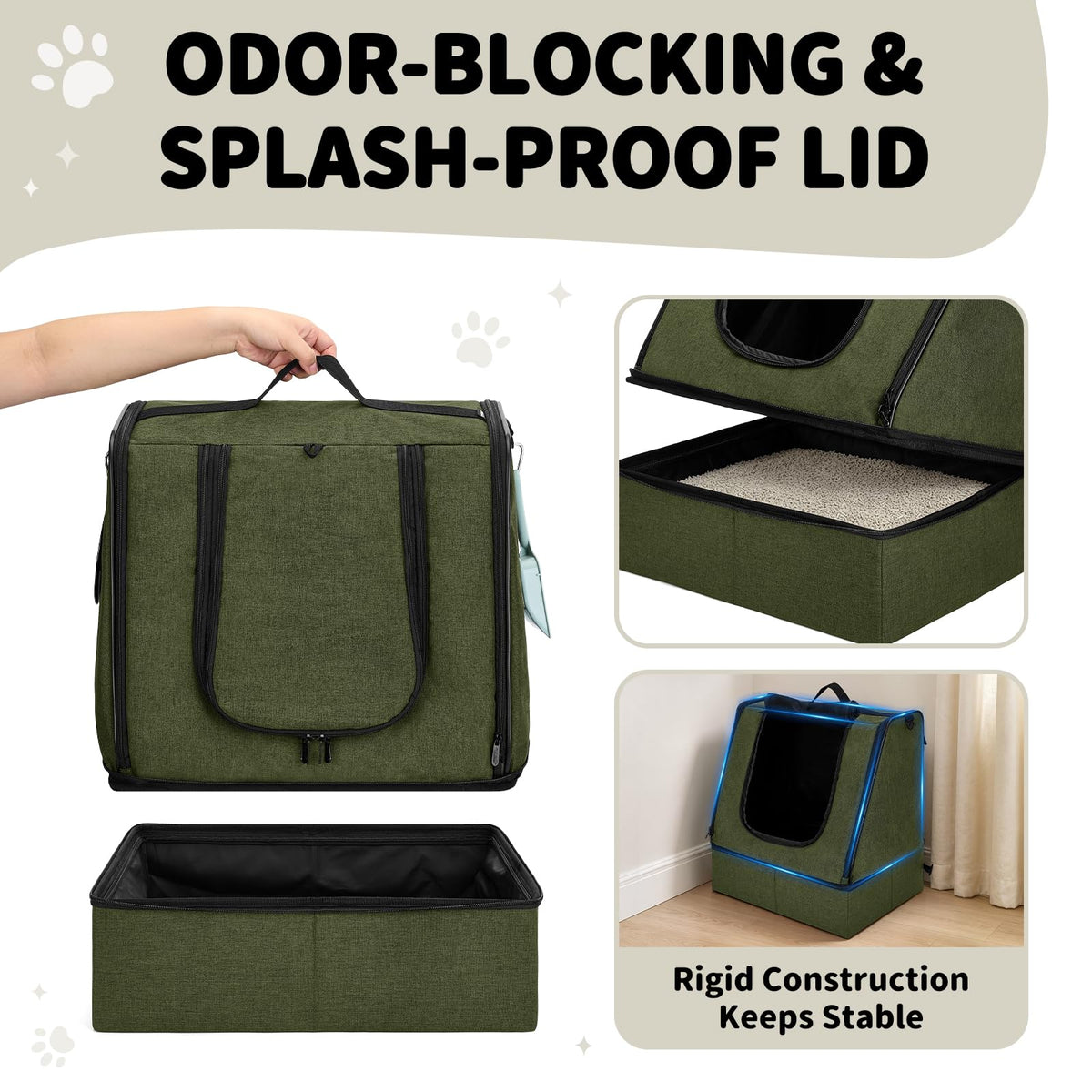 Portable Cat Litter Box with Waterproof Bag and Lid Z979609
