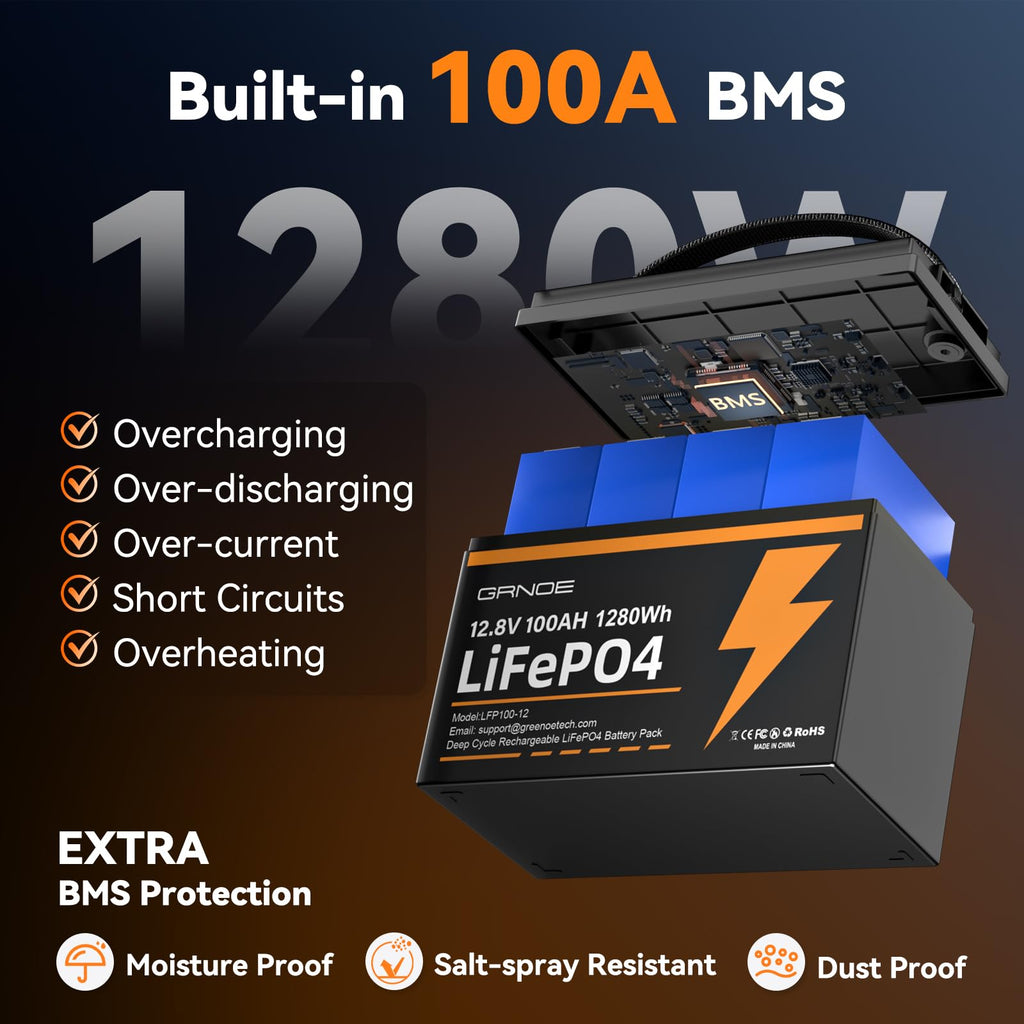 12V 100Ah LiFePO4 Lithium Battery 2 Pack F339
