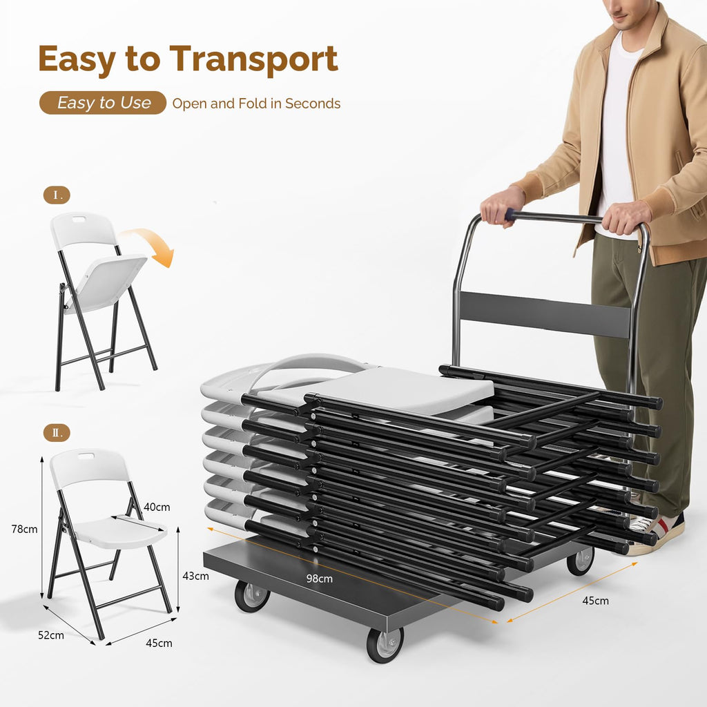 White Plastic Folding Chairs 10-Pack P60773