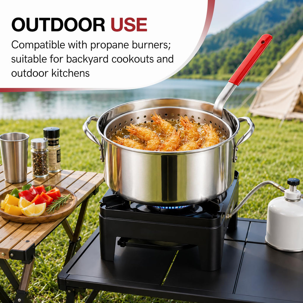 10 QT Stainless Steel Deep Fryer Pot with Basket C756487