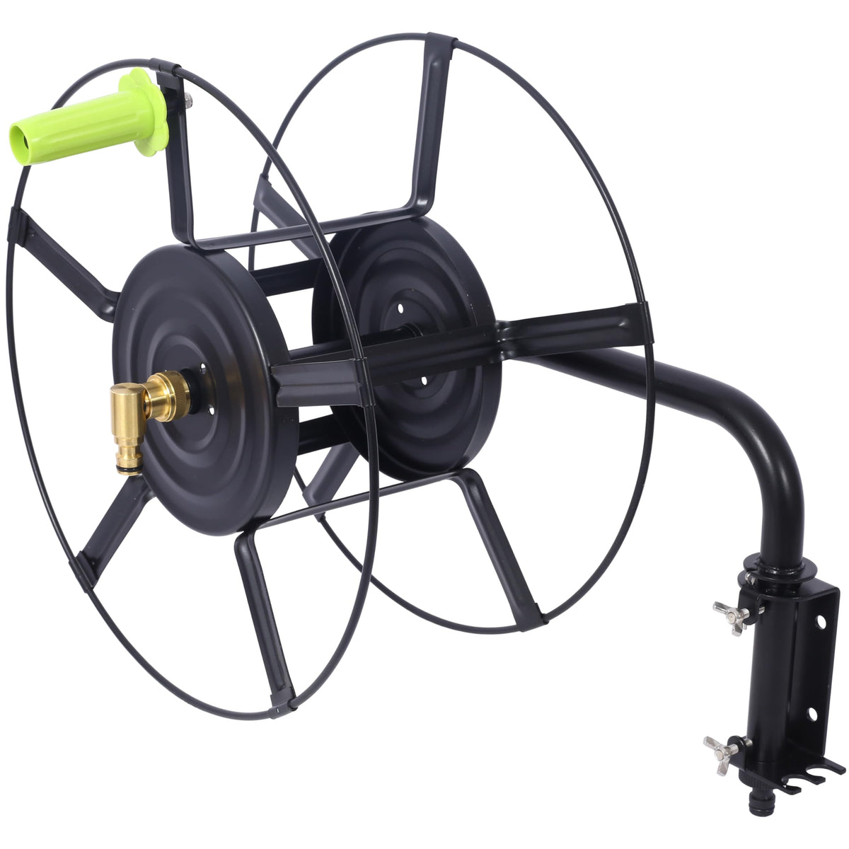 Black Heavy Duty Steel Swivel Hose Reel H84242