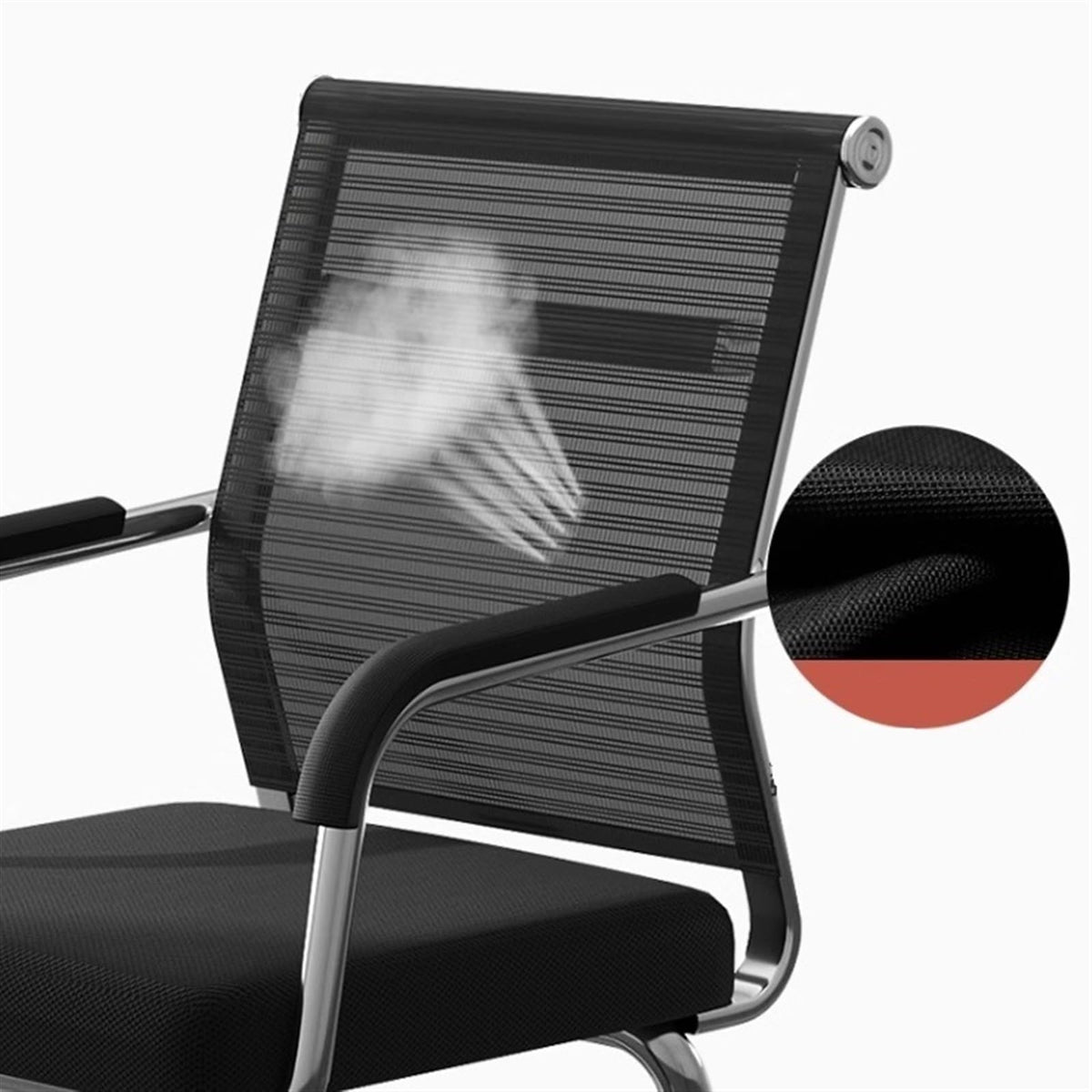 Breathable Mesh Office Chair with Armrests and Chrome Plated Metal Frame X180992