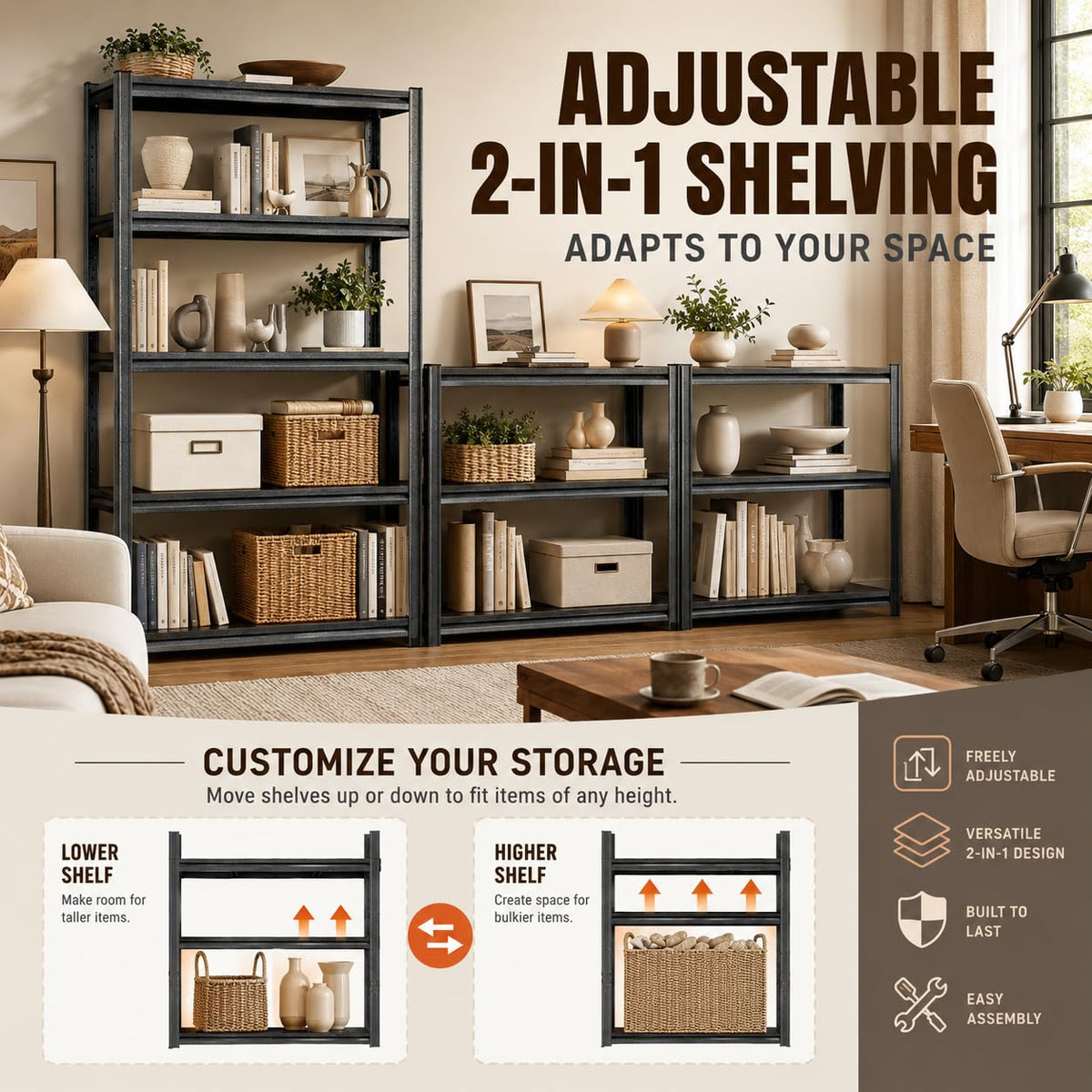 Heavy Duty Wood 5 Tier Bookshelf A3982
