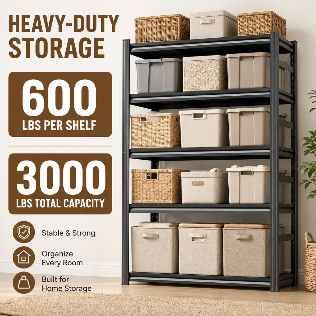 Heavy Duty Wood 5 Tier Bookshelf A3982