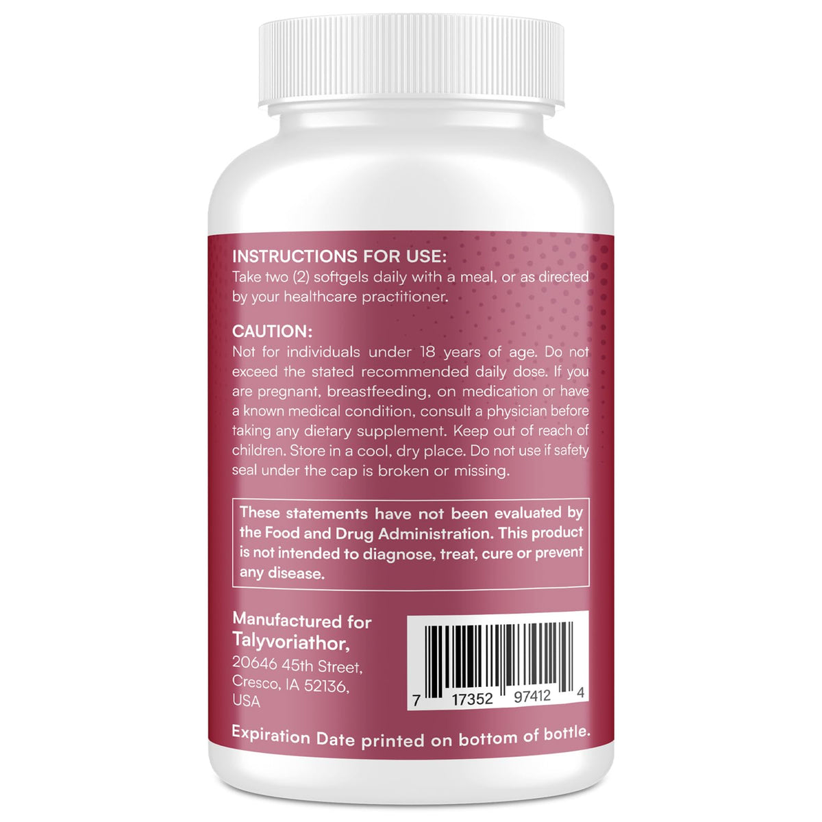 Red Yeast Rice 1200mg CoQ10 Astaxanthin 120 Softgels T428965
