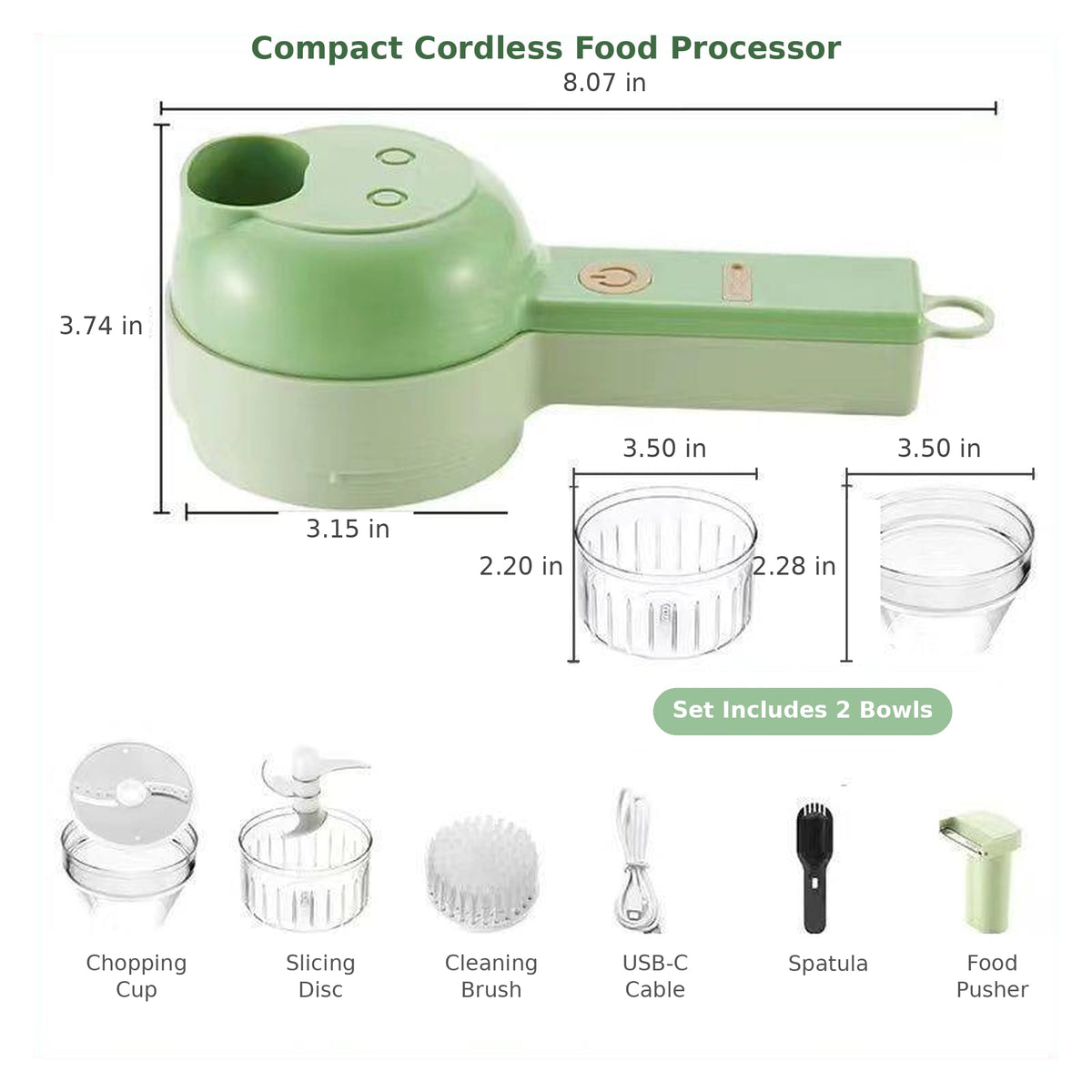 4-In-1 Electric Vegetable Cutter Set Q98652