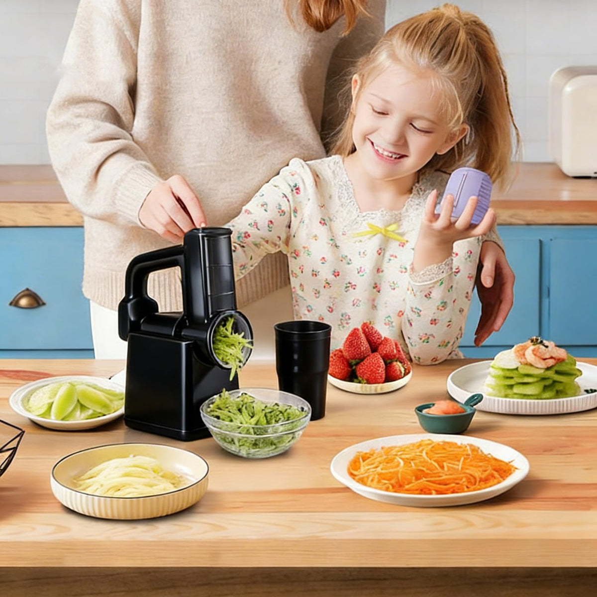 Automatic Rechargeable Food Slicer with 3 Blades D711714