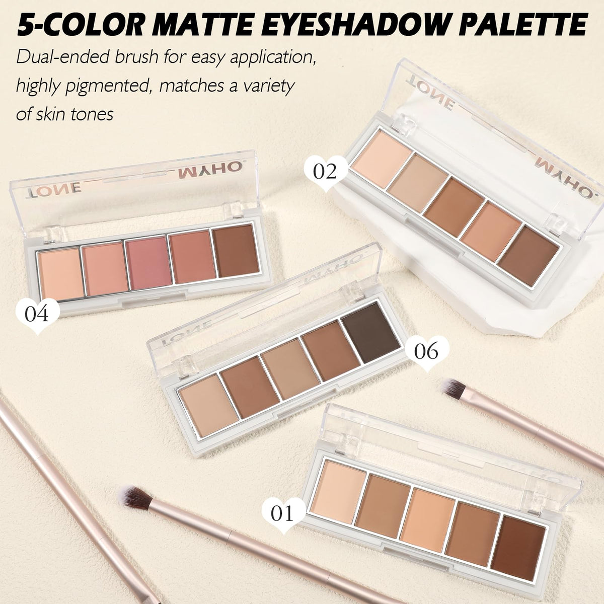 5 Colors Matte Eyeshadow Palette T609582