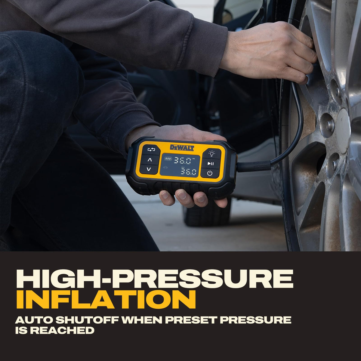 Portable 150 PSI 12V Tire Inflator with Digital Pressure Gauge P43348