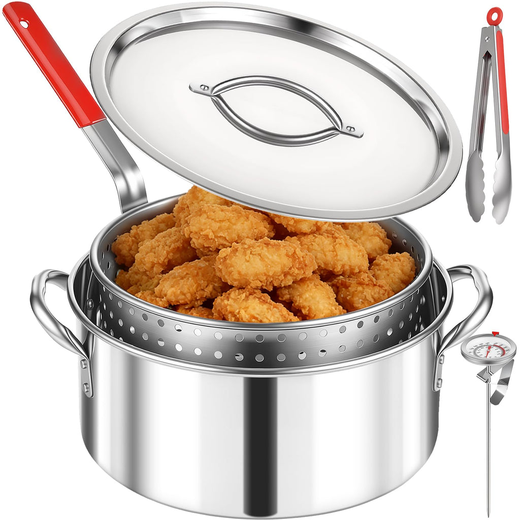 10 QT Stainless Steel Deep Fryer Pot with Basket C756487