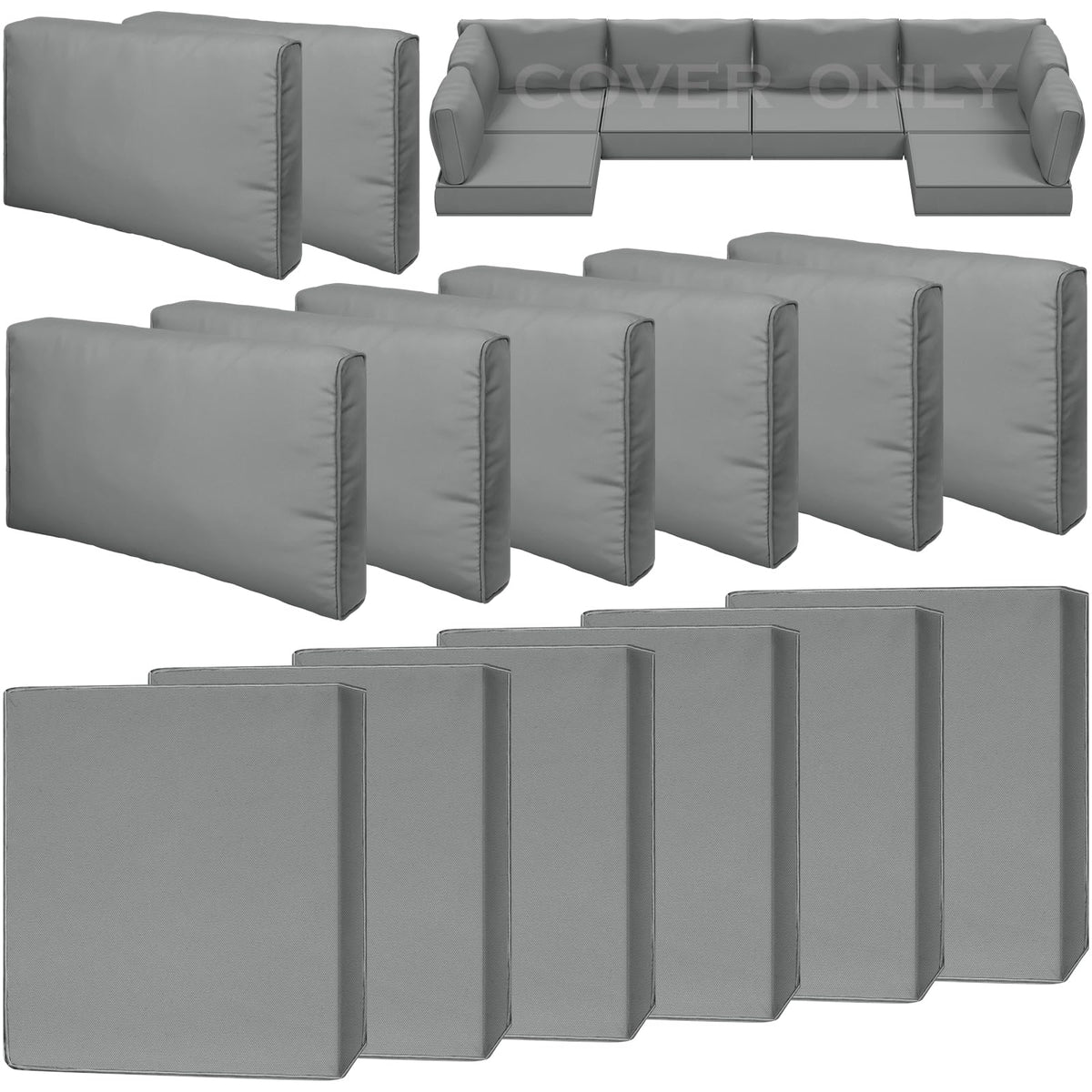 14 Piece Outdoor Waterproof Cushion Covers with Zipper A33725