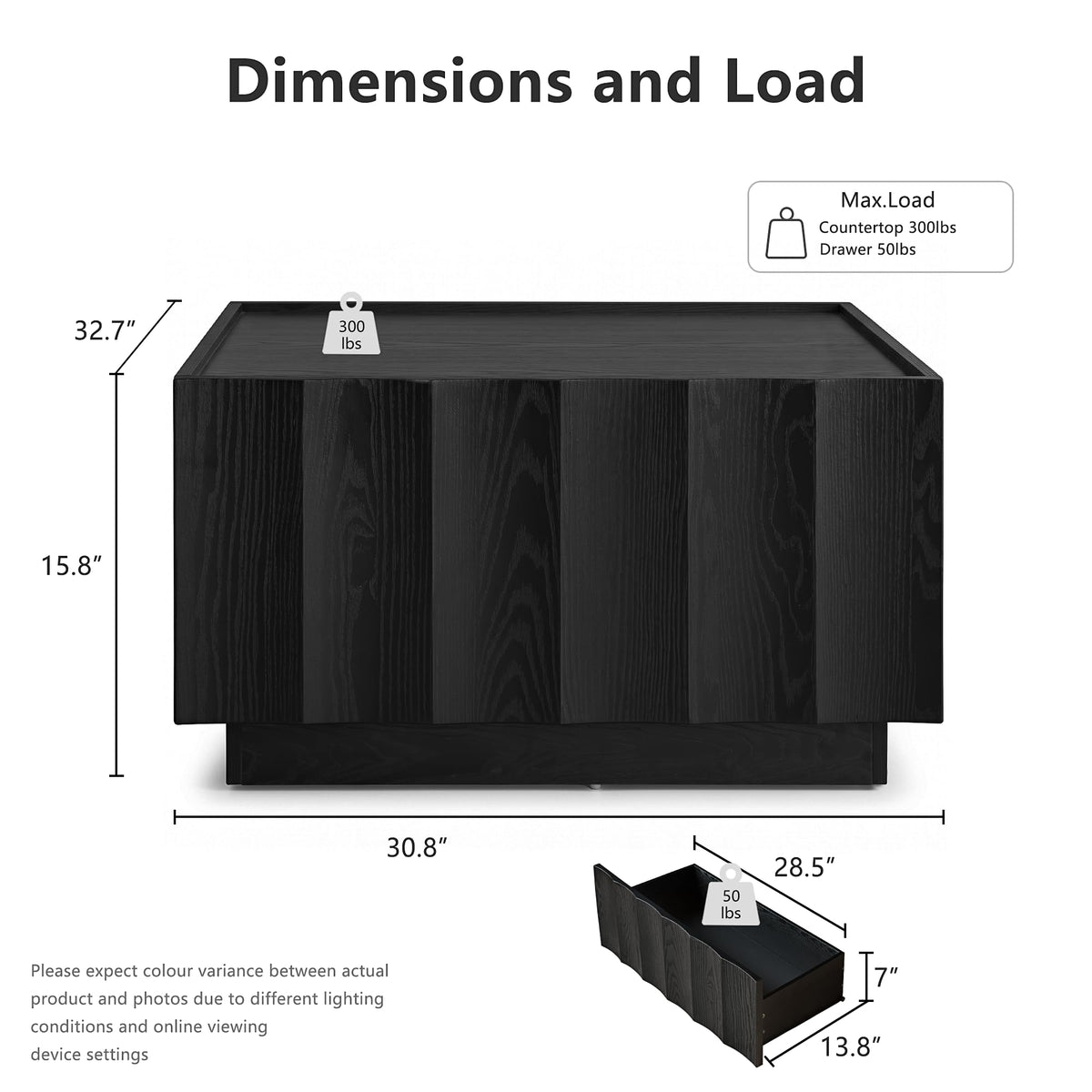 Square Coffee Table with Storage V302335