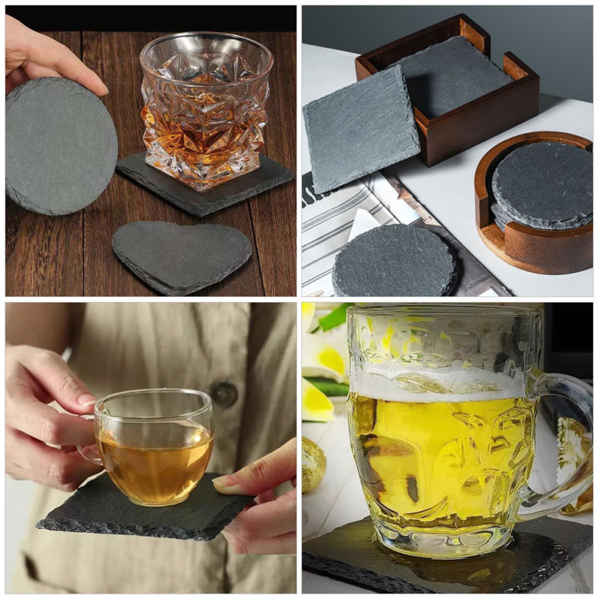 Natural Stone Coasters Set 12pcs V955213