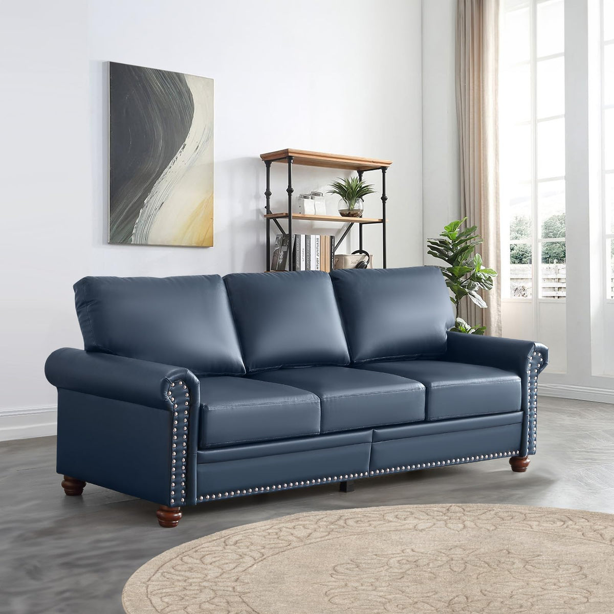 Faux Leather Oversized 3 Seater Sofa with Storage L440898
