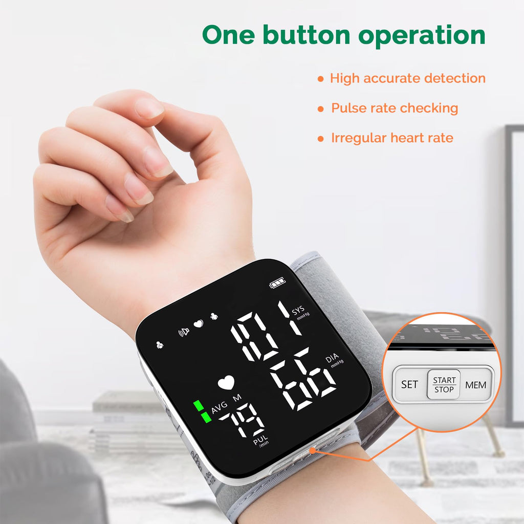 Wrist Blood Pressure Monitor Automatic Talking Digital LED Display A752774